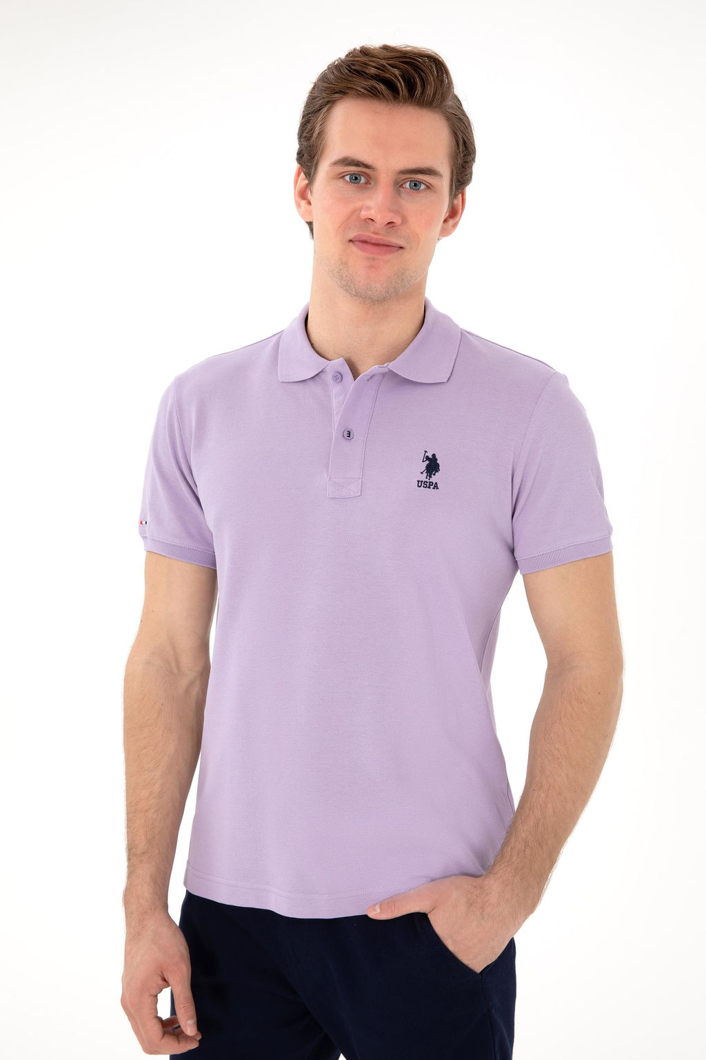 Erkek Slim Fit Polo Yaka Lila Basic Ti__rt Sepette S_rpriz _ndirim - U.s. polo assn фото 3
