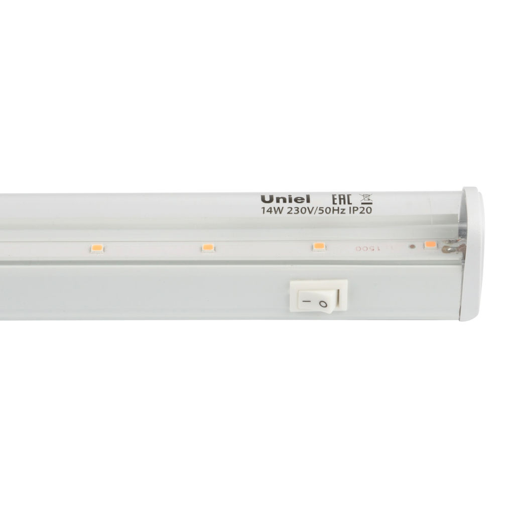 ULI-P17-14W/SPLE IP20 WHITE Светильник для растений светодиодный линейный, 870мм, выкл. на корпусе. Пластик. Спектр для фотосинтеза. TM Uniel