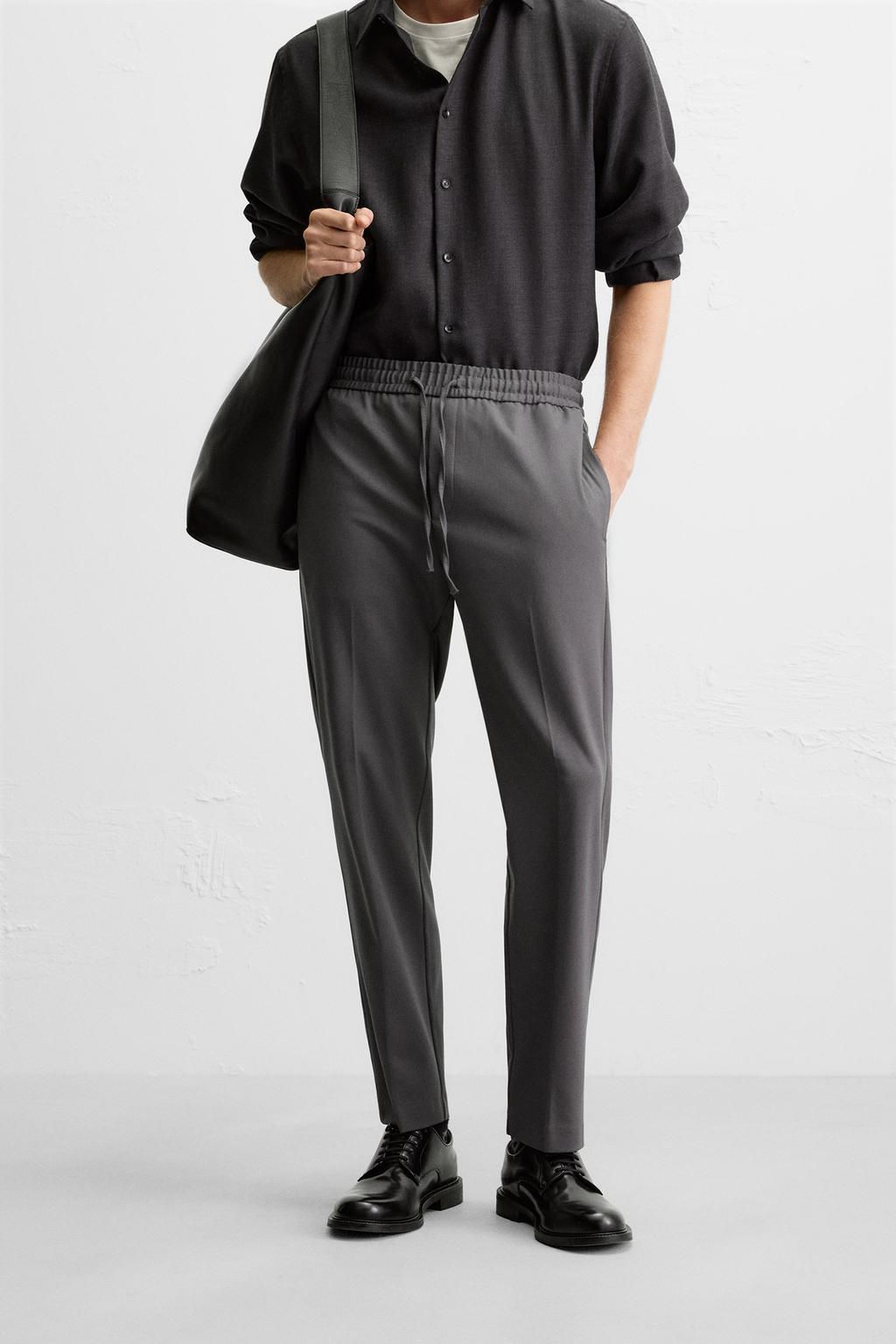 COMFORT FIT JOGGER WAIST TROUSERS - Zara фото 11