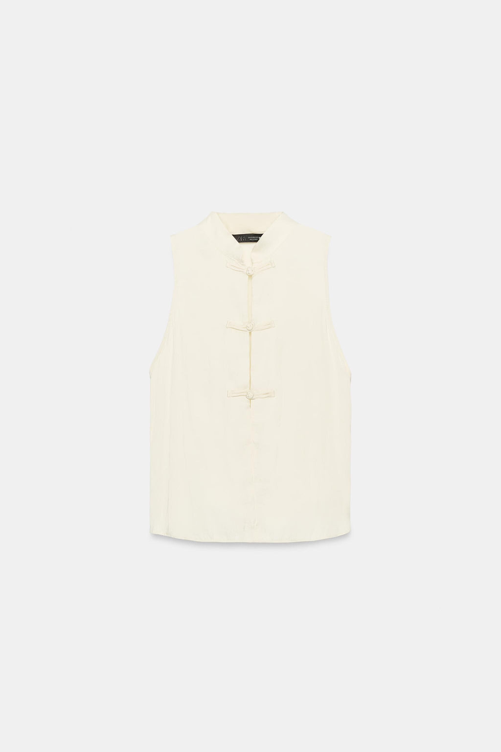 TOP SATINADO ALAMARES / Blanco roto