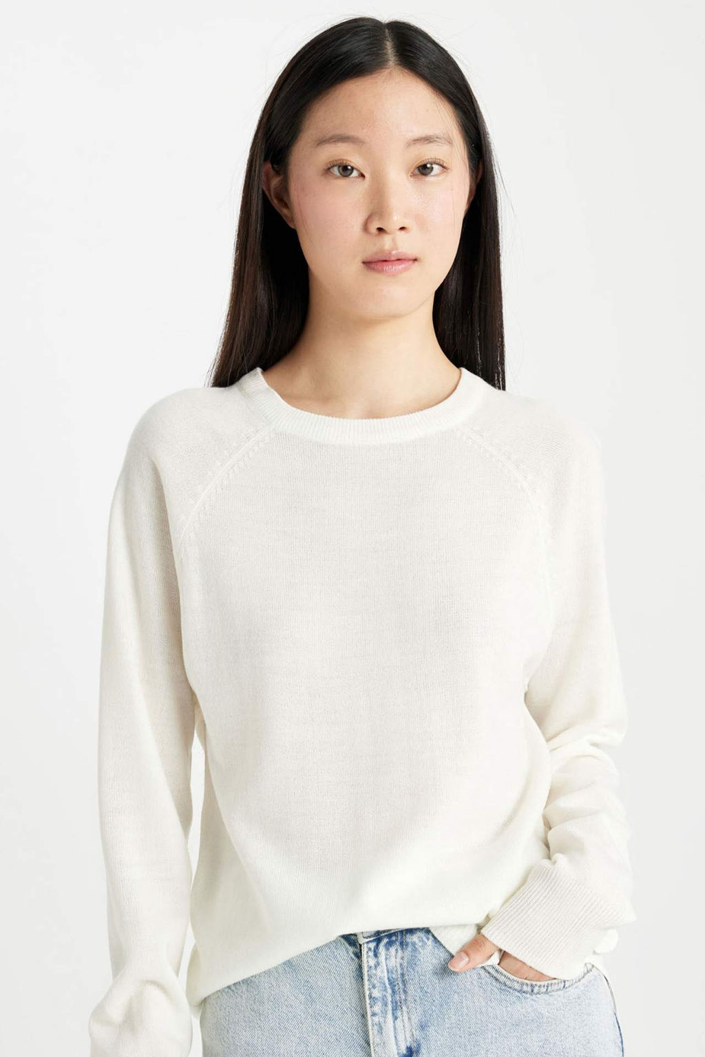 Relax Fit Bisiklet Yaka Triko Kazak - Defacto фото 7