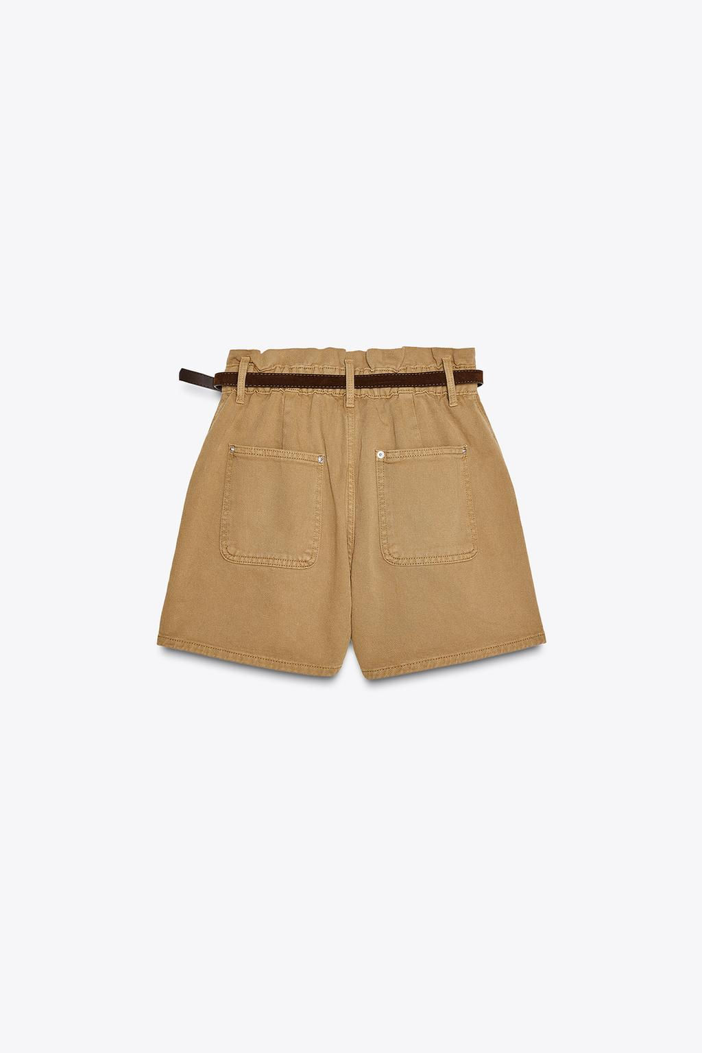 HIGH-WAIST Z1975 PAPERBAG DENIM BERMUDA SHORTS - Zara фото 17