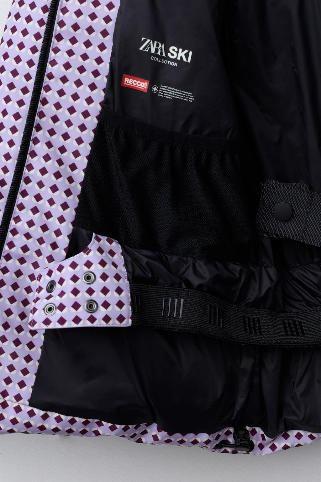 GEOMETRIC PRINT 80% DOWN AND 20% FEATHER PUFFER JACKET WATER-RESISTANT AND WINDPROOF RECCO® SYSTEM SKI COLLECTION - Zara фото 9