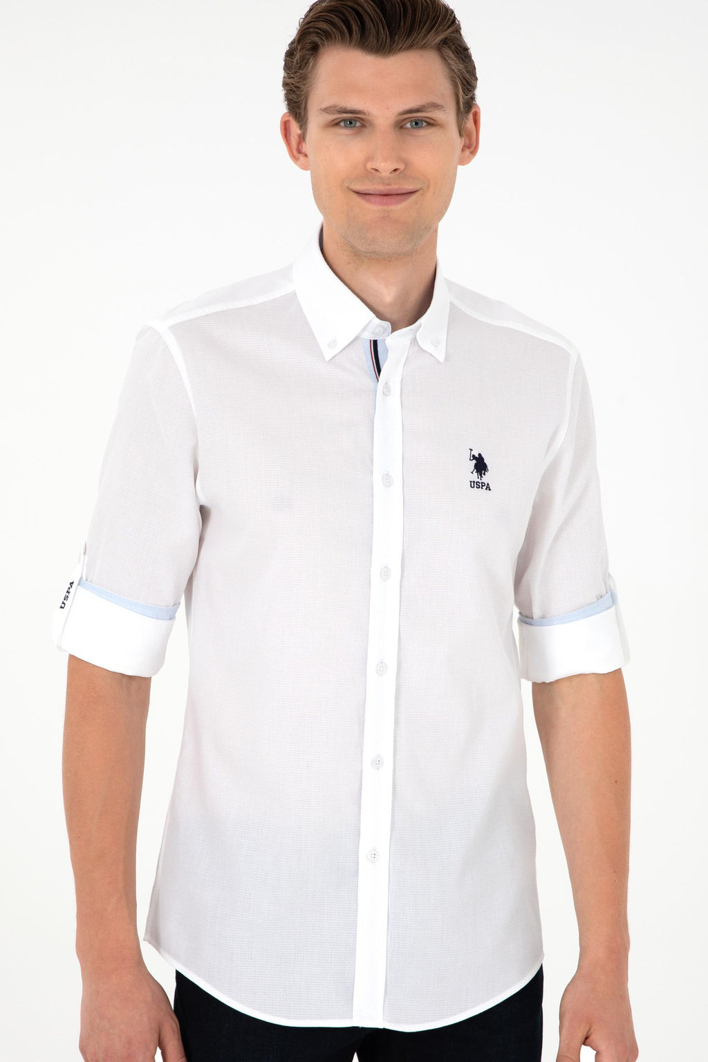 Мужская белая рубашка с длинным рукавом Неожиданная скидка в корзине - U.s. polo assn фото 3
