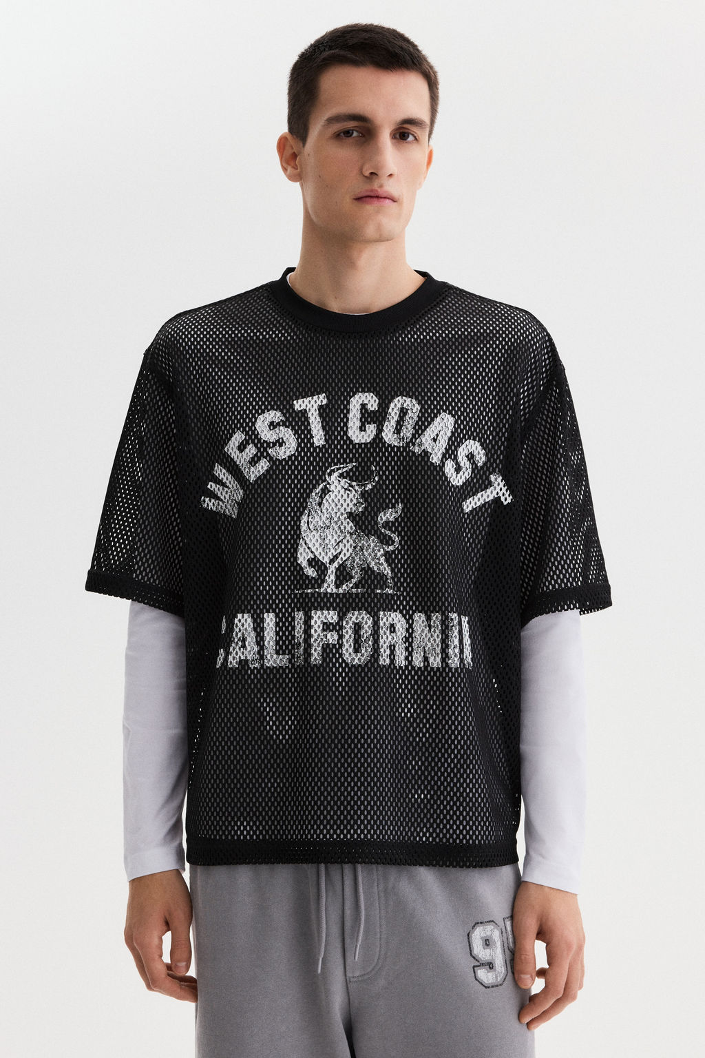 Camiseta de malla con estampado Oversized Fit - H&m фото 3