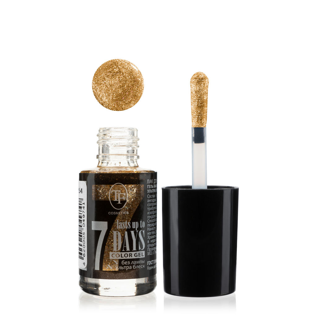 TF Лак для ногтей COLOR GEL тон 254 Golden glitter/Золотой блеск 8мл