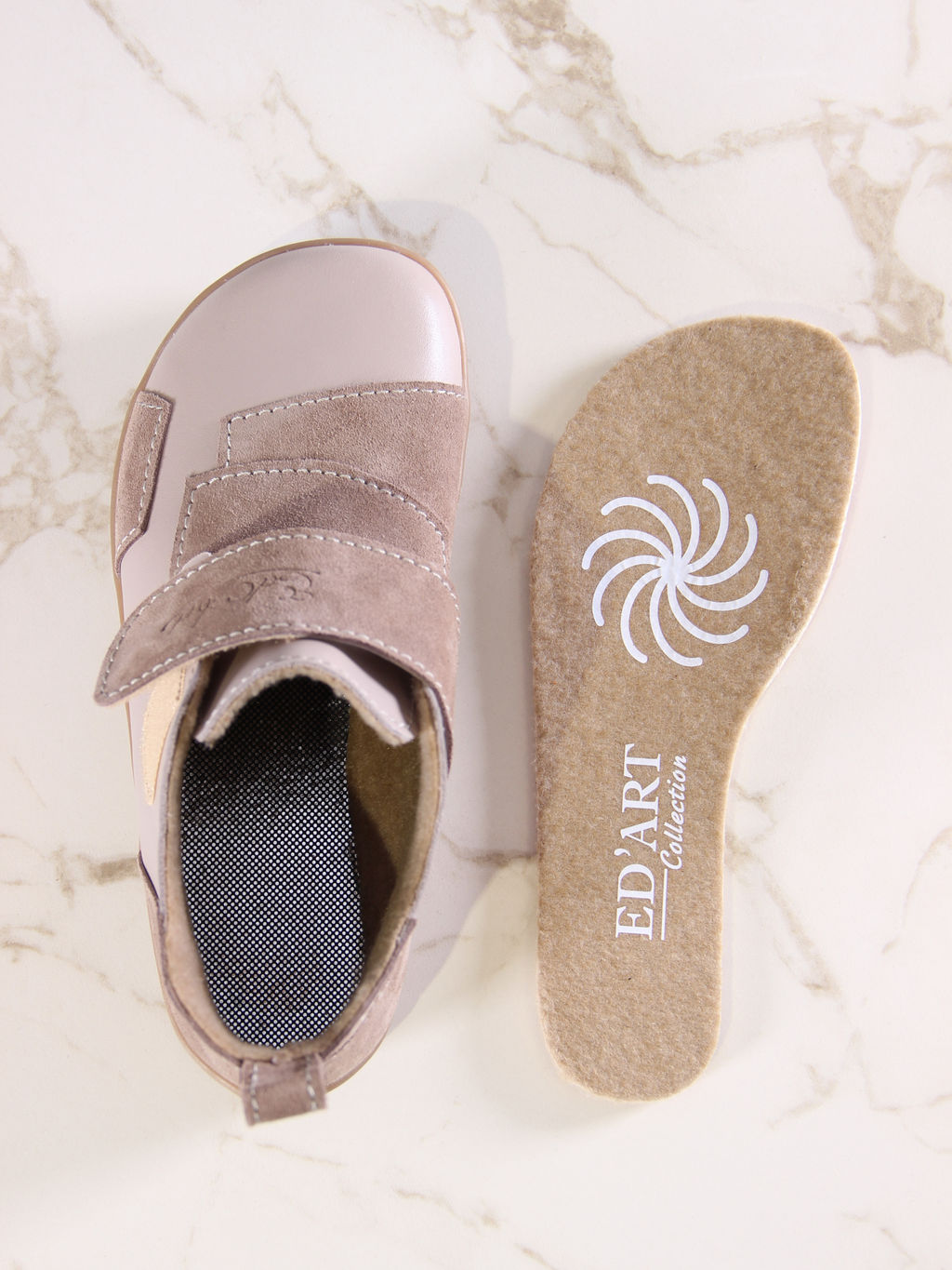 Босоногие ботинки EDART 206.NATAbr.Визон+капучино замша/шерсть