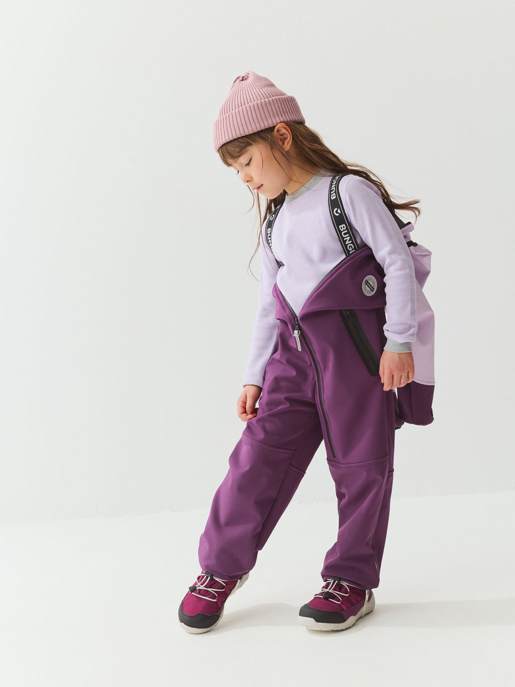 Комбинезон Колор блок Softshell демисезонный Слива - Bungly фото 8