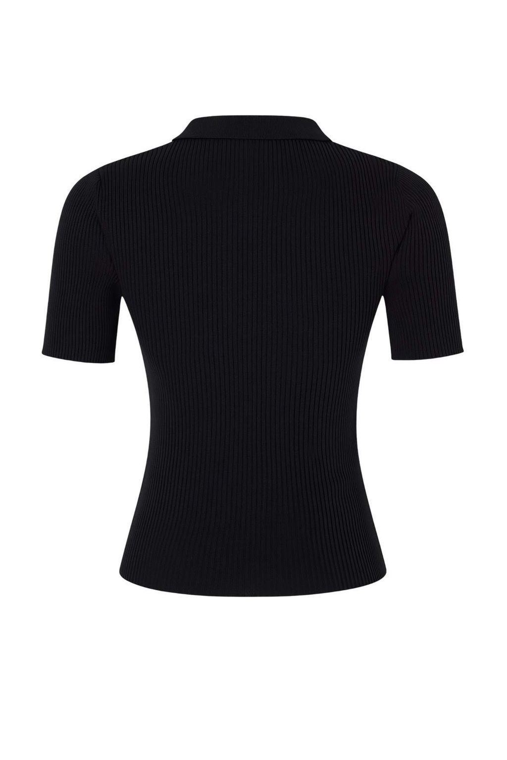 Siyah More Sustainable Basic Polo Yaka Triko Ince Bluz TWOSS26BZ00505