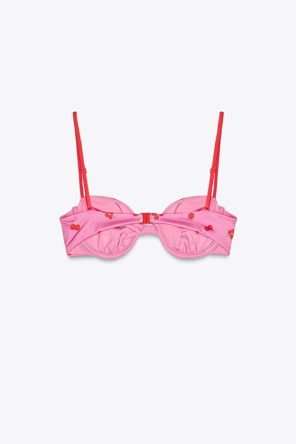 TOMATO PRINT UNDERWIRED BIKINI TOP - Zara фото 5