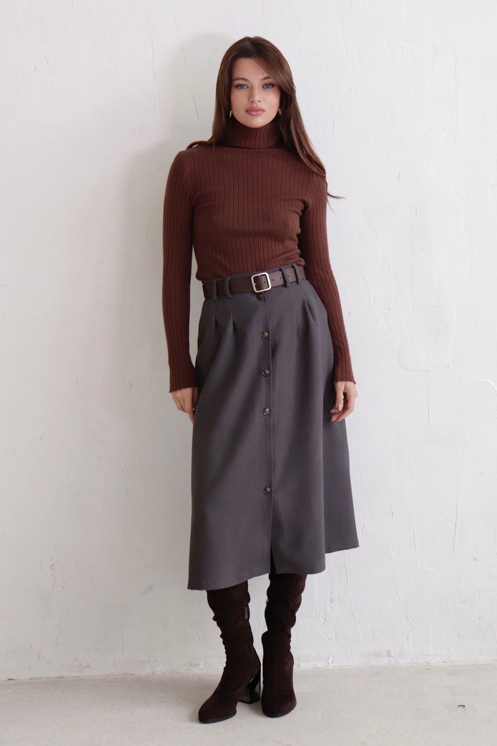 Юбка на пуговицах длины миди - Martichelli фото 14