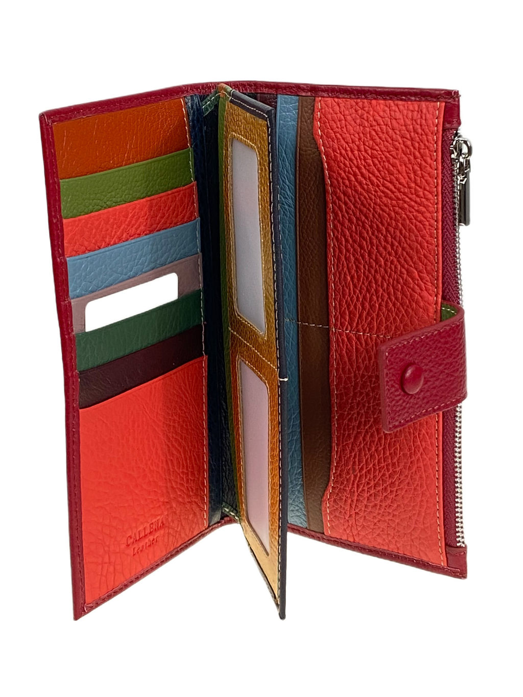 Женское портмоне из натуральной кожи, цвет бордовый - Greta фото 2