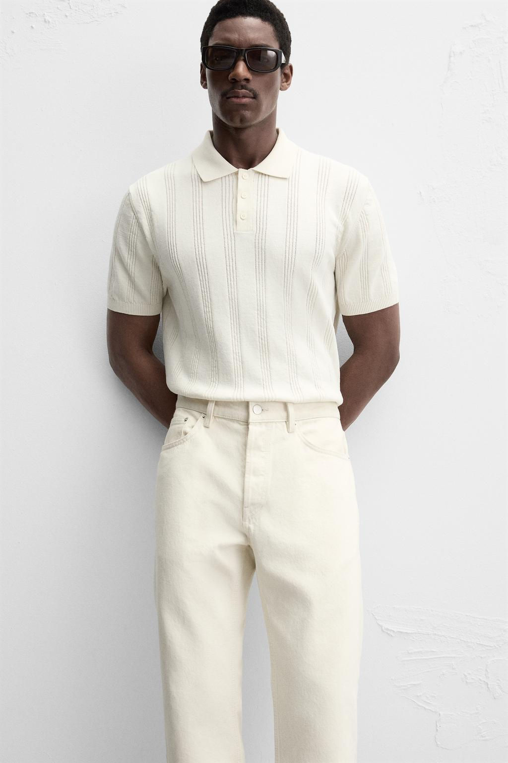 RIBBED KNIT POLO SHIRT - Zara фото 13