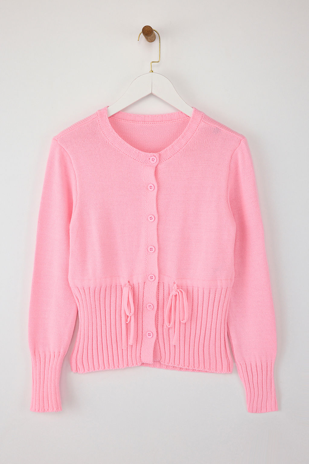 Pembe Bel Buzgulu Fitted/Vucudu Saran Triko H?rka TWOAW26HI00004 - Trendyolmilla фото 5