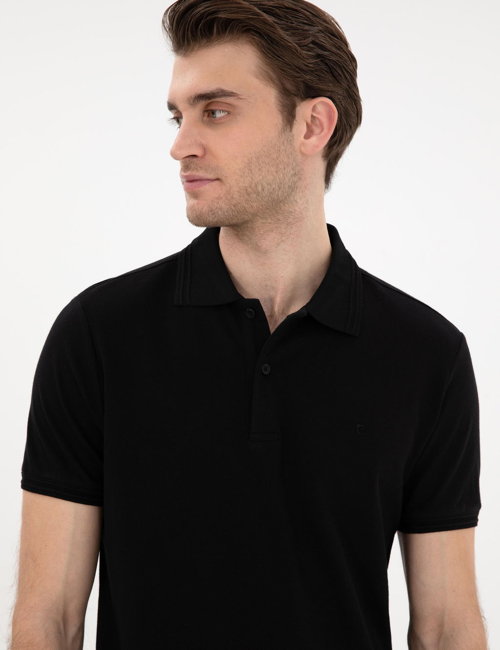 Siyah Slim Fit %100 Pamuk Polo Yaka Basic Ti__rt - Pierre cardin фото 2