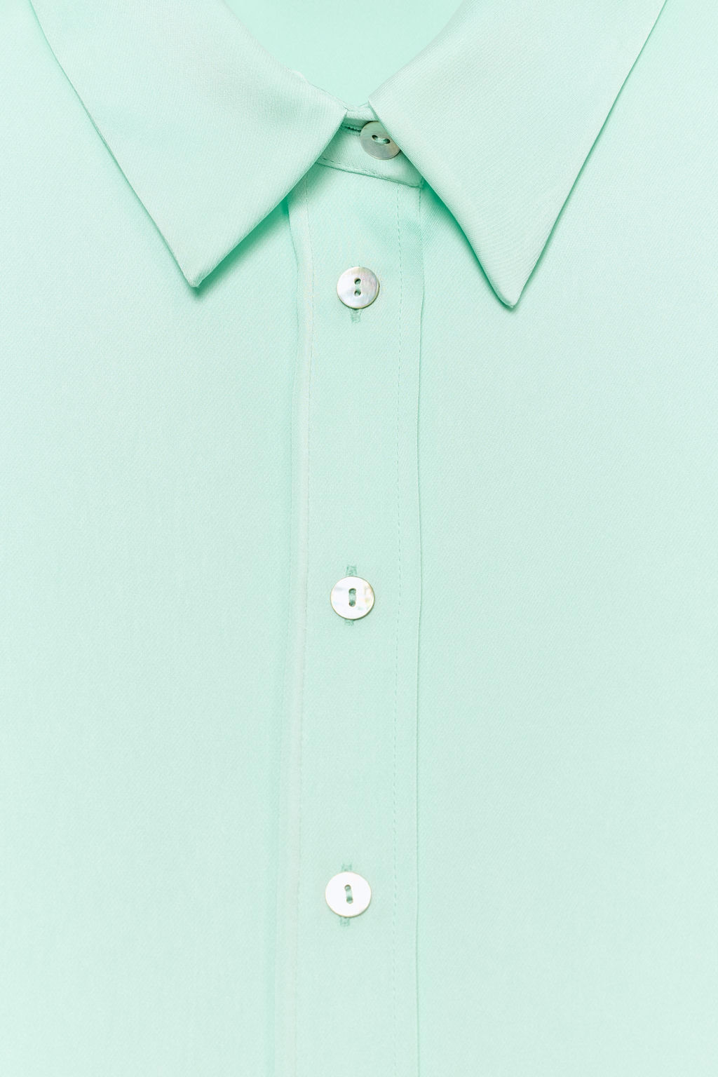 CAMISA SATINADA LAZO ESPALDA / Menta - Zara фото 5