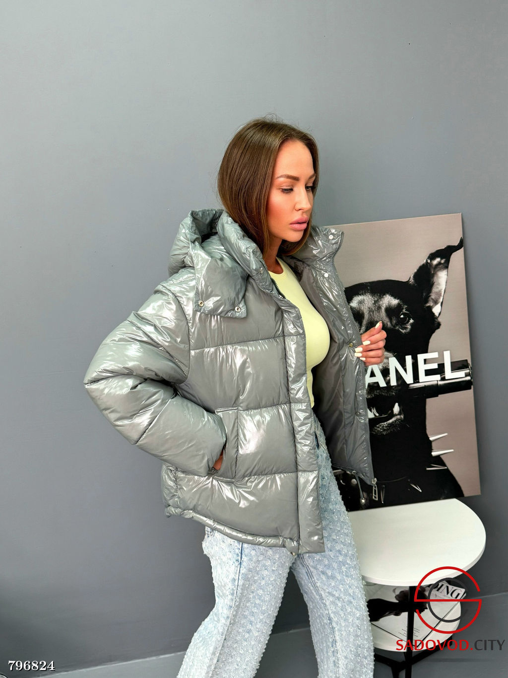 Куртка женская лаковая с капюшоном - Bruno фото 2