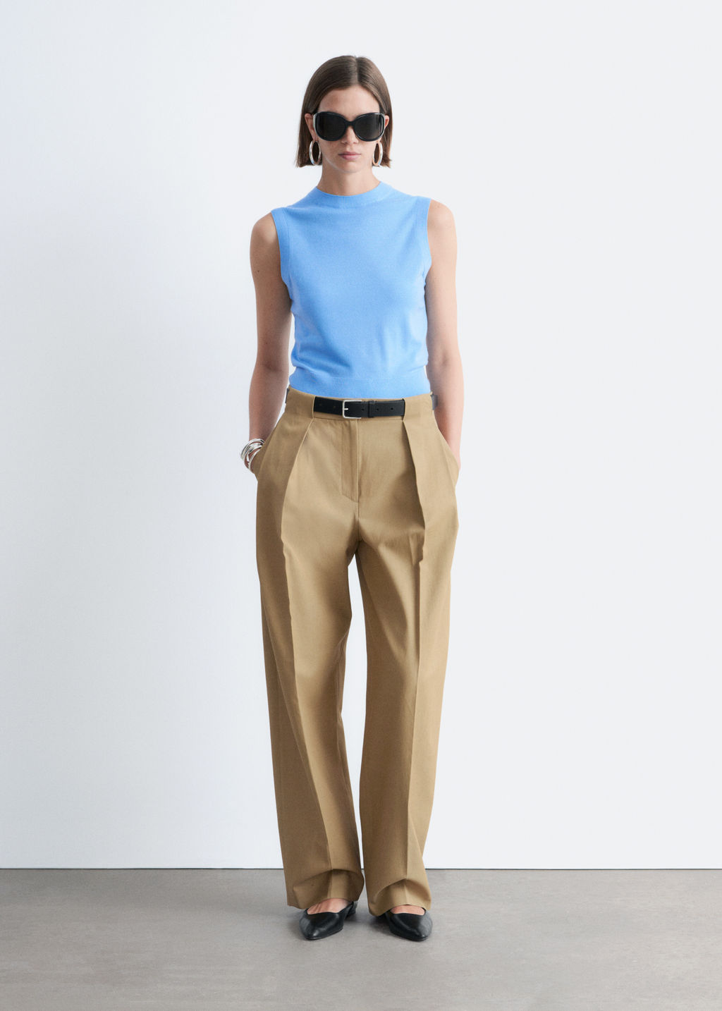 Pantalones plisados de perneras anchas - H&m фото 2