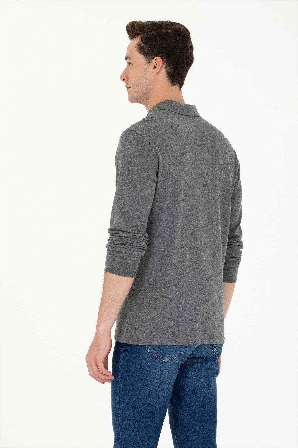 U. S. Polo Assn / Мужской базовый свитшот антрацитовый меланж - U.s. polo assn фото 12