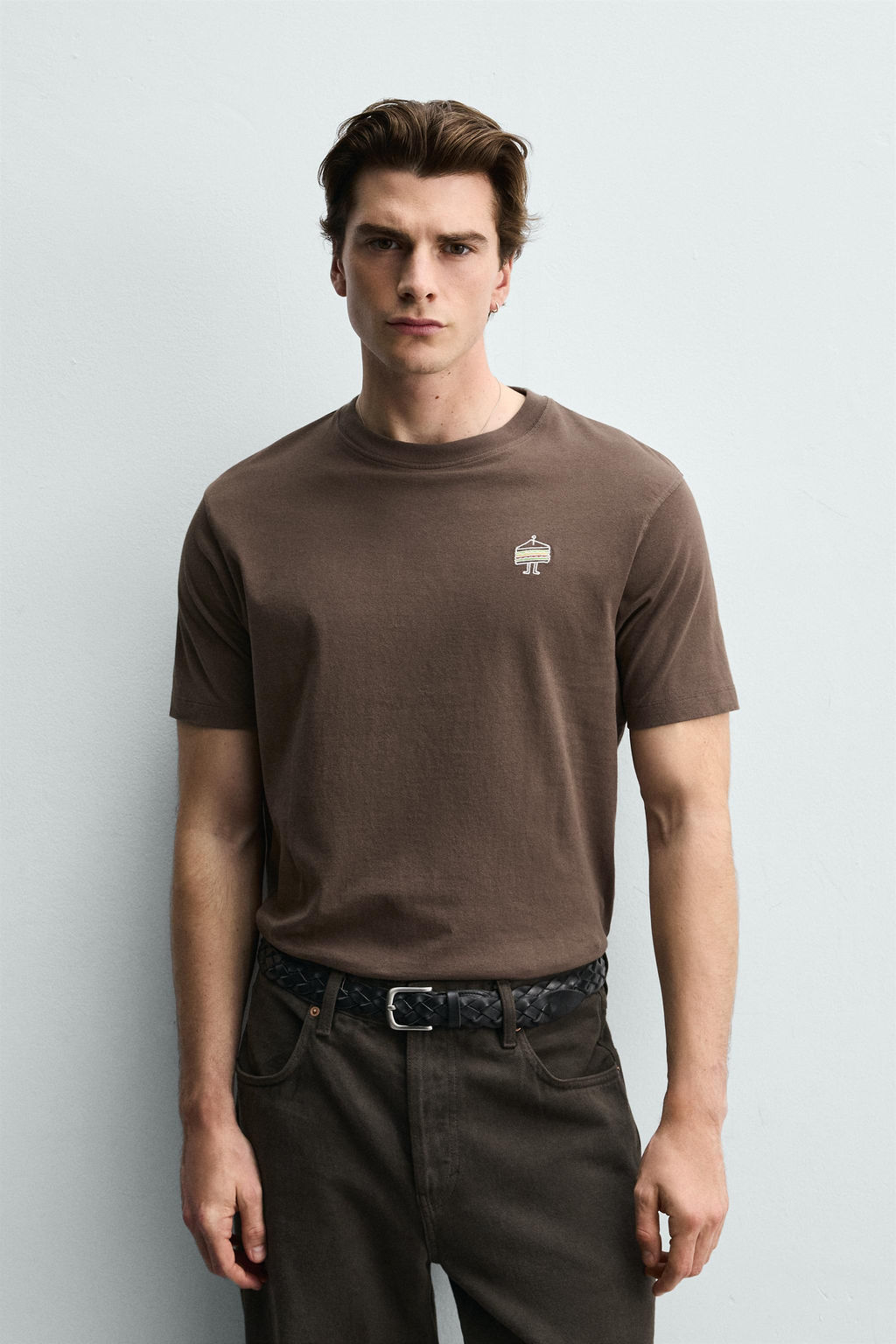 CAMISETA BORDADO S?NDWICH / Marr?n claro - Zara фото 10
