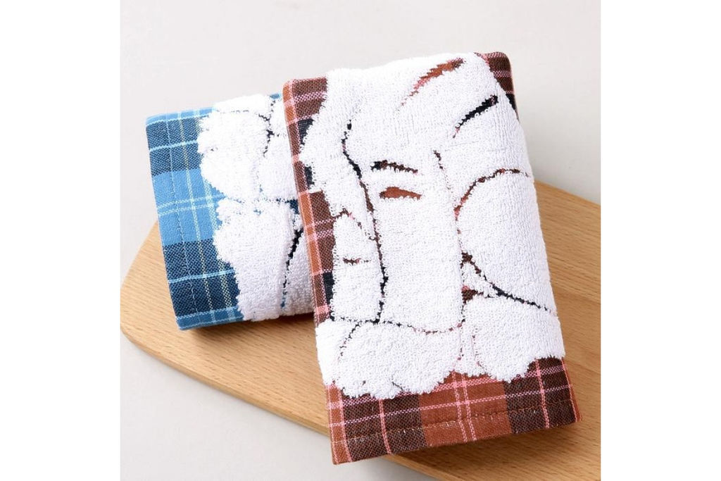 Полотенце махра-хлопок Тигренок на клетке коричневый - Наталья-текстиль фото 3