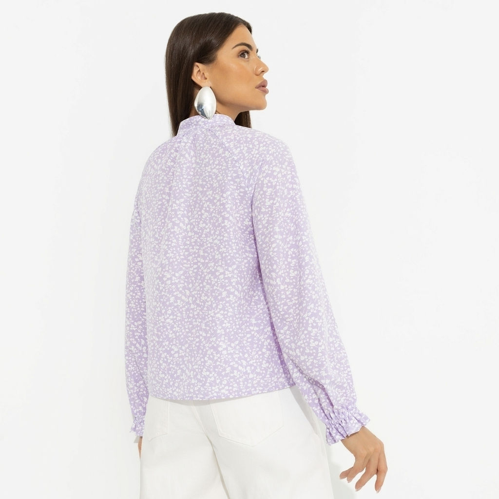 Блуза со сборками на рукавах, В лучшей роли (сиреневый) - Charutti фото 11