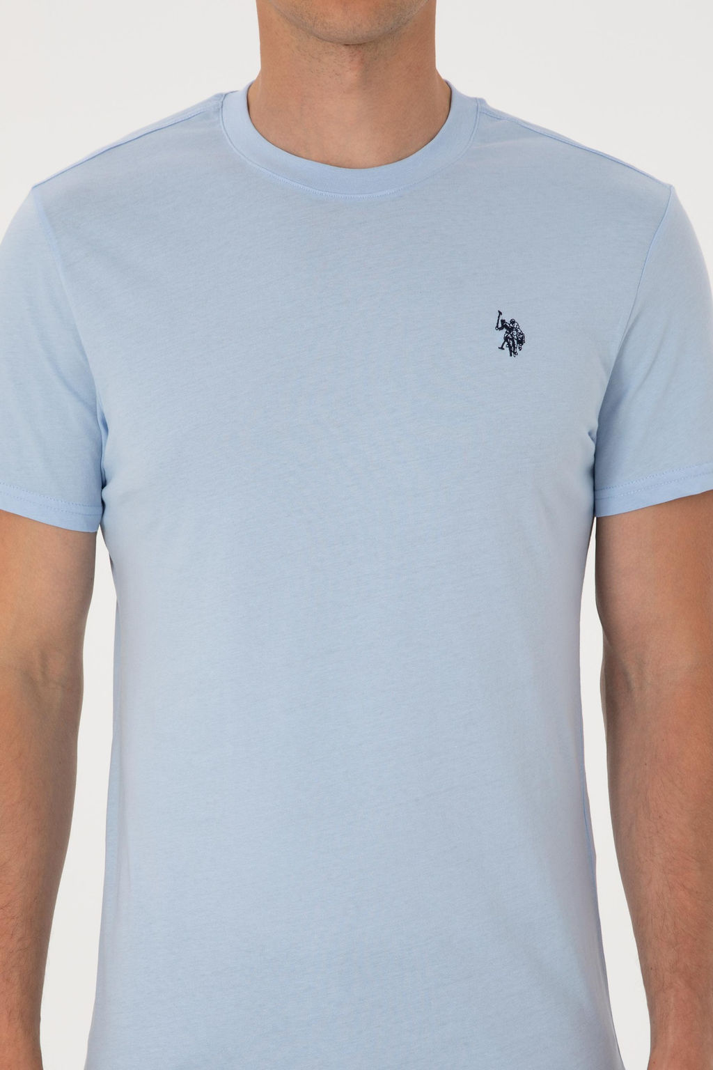 Erkek Regular Fit Bisiklet Yaka A__k Mavi Basic Ti__rt Sepette S_rpriz _ndirim - U.s. polo assn фото 6