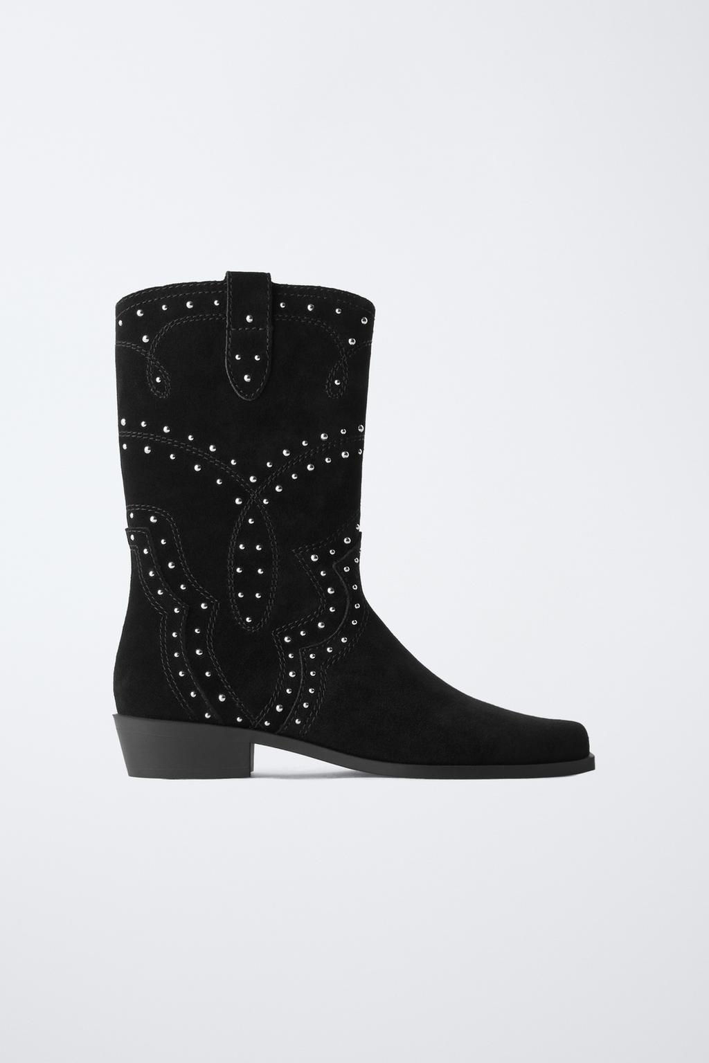 SUEDE COWBOY BOOTS WITH STUDS - Zara фото 10
