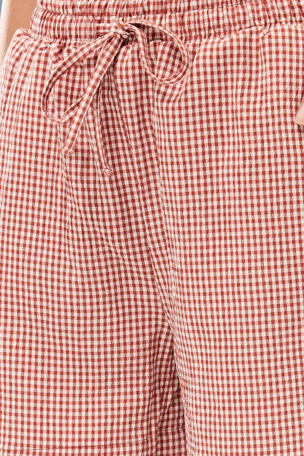 Trendyolmilla Kiremit Potikare Beli Lastikli Rahat Kesim Dokuma Sort & Bermuda TWOSS25SR00019  фото 4