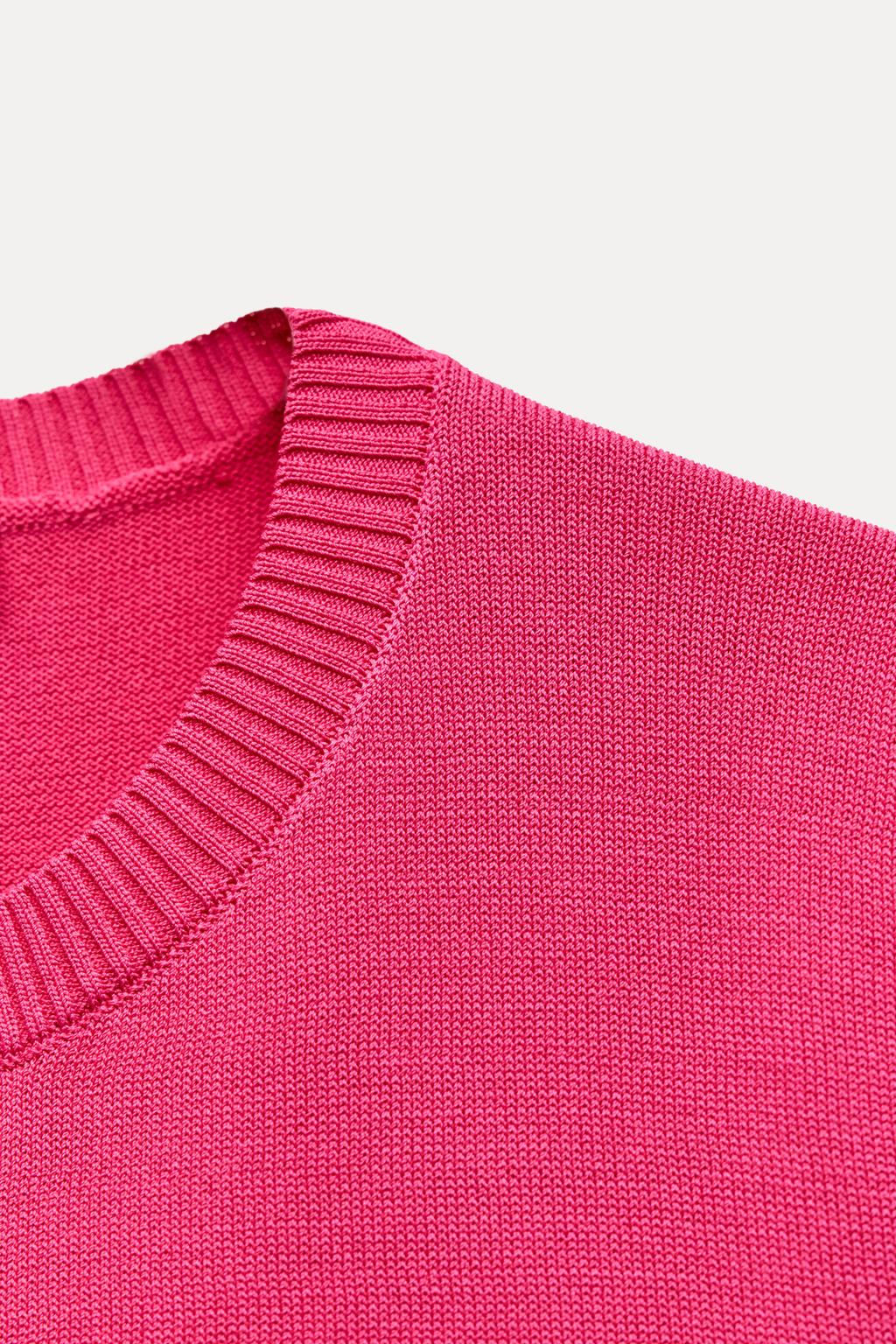 PLAIN KNIT TOP WITH RIBBED TRIMS - Zara фото 13