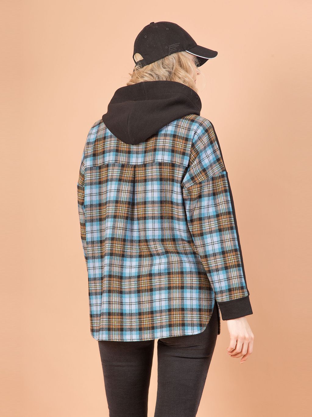 Джемпер комбинированный с капюшоном - Stilla фото 6