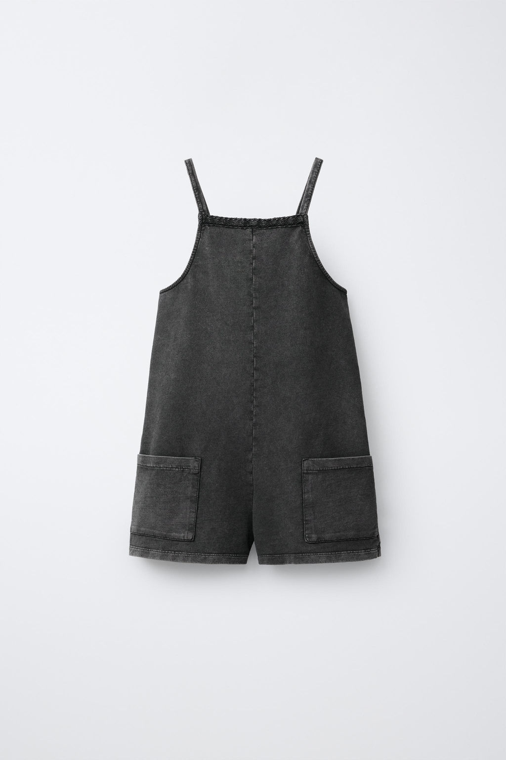 MONO CORTO EFECTO LAVADO PUNTILLA / Gris antracita - Zara фото 4