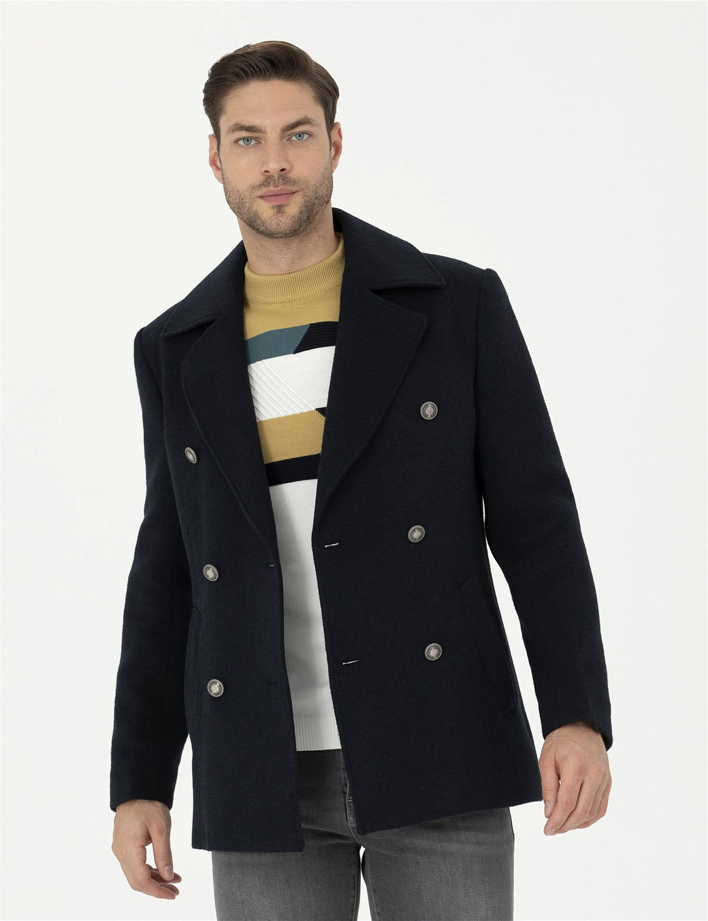 Lacivert Slim Fit Ka_e Kaban