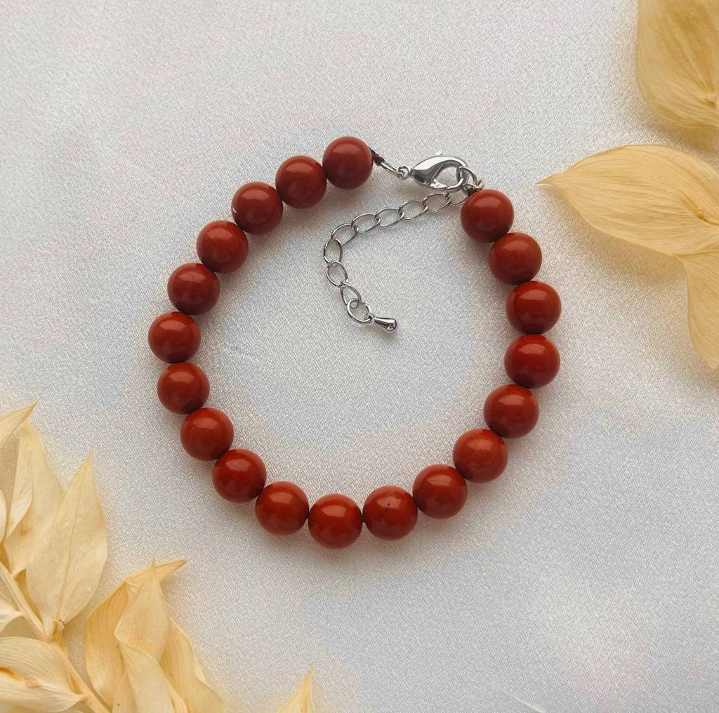 Браслет из кирпичной Яшмы 17 см +