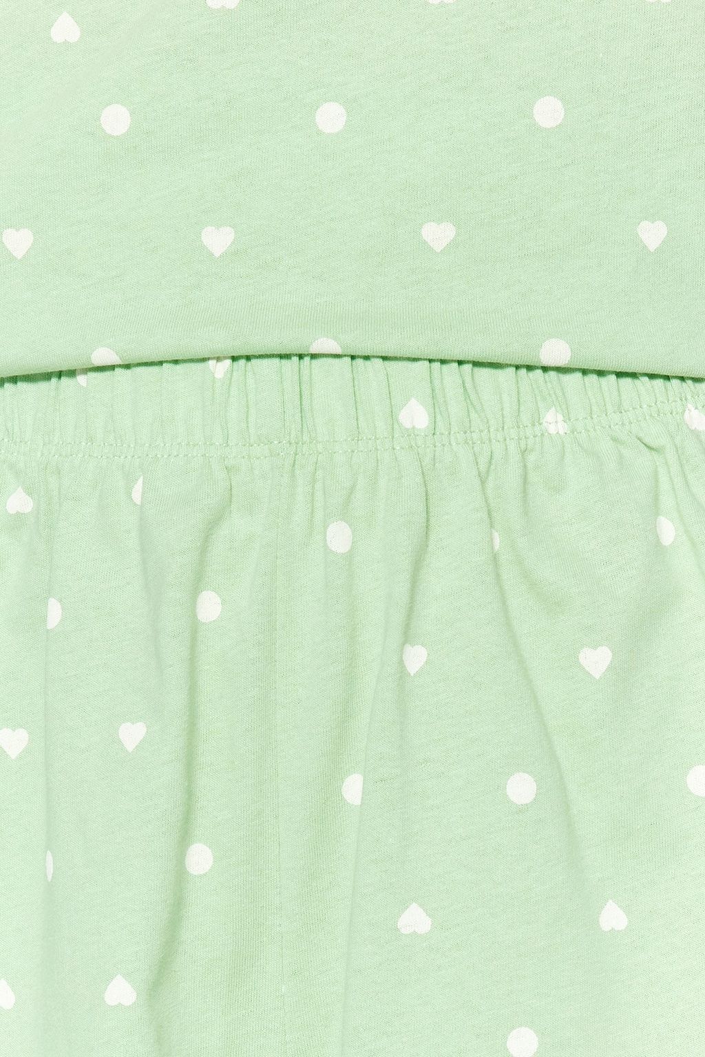 Trendyolmilla Beyaz %100 Pamuklu Puantiyeli ve Kalpli Sortlu Orme Pijama Tak?m? THMSS21PT1485 фото 25