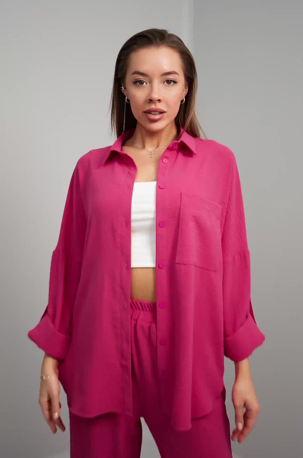 Женский летний костюм оверсайз из ткани-жатка Happyfox - Happy fox фото 3