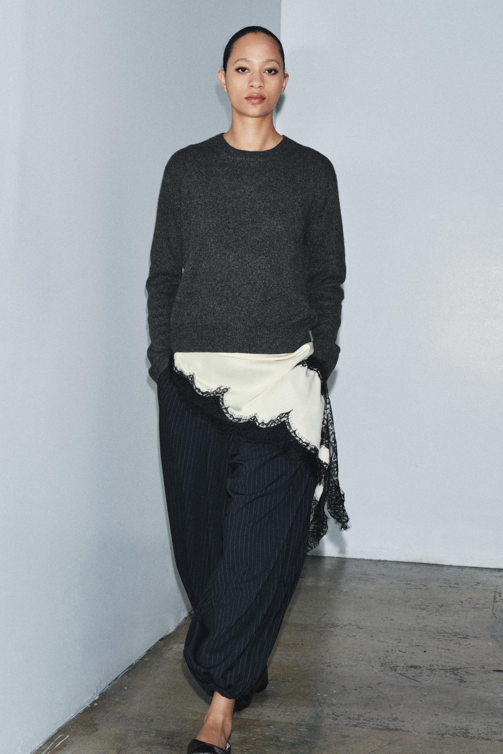 ZW COLLECTION PINSTRIPE BALLOON TROUSERS