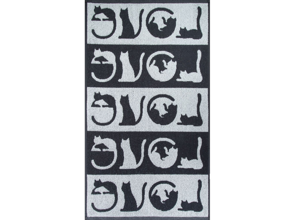 Полотенце махровое 6с103.412ж1 LOVE-кот(антрацит) 50х90см