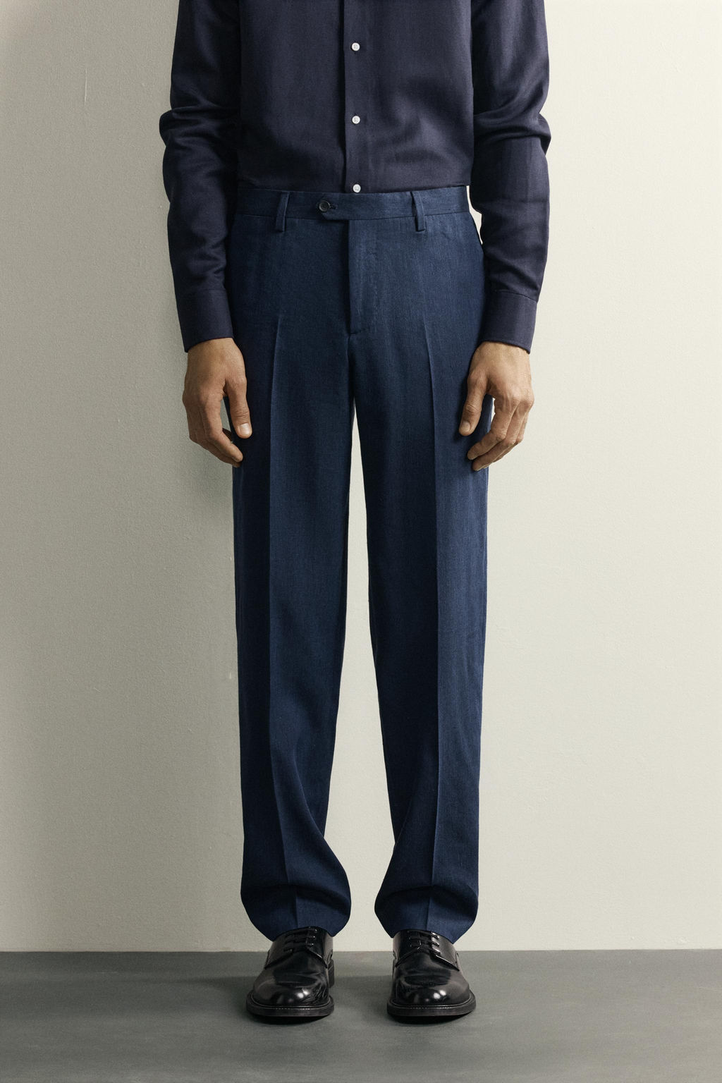 PANTAL?N REGULAR FIT TRAJE LINO - LANA / Azul - Zara фото 2