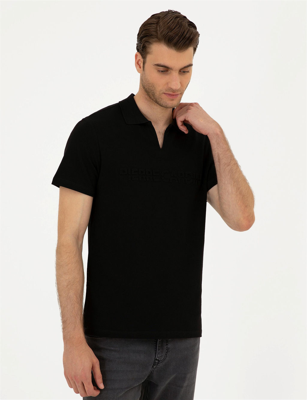 Siyah Slim Fit Ti__rt - Pierre cardin фото 3