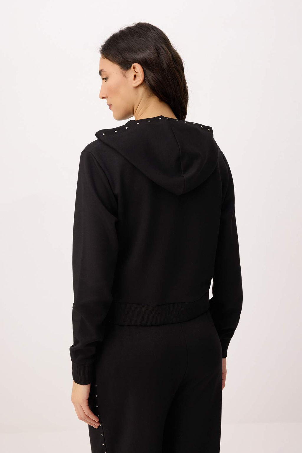 Siyah Oversize/Genis Kal?p Kapusonlu Aksesuar Detayl? Orme Sweatshirt TWOSS26SW00012