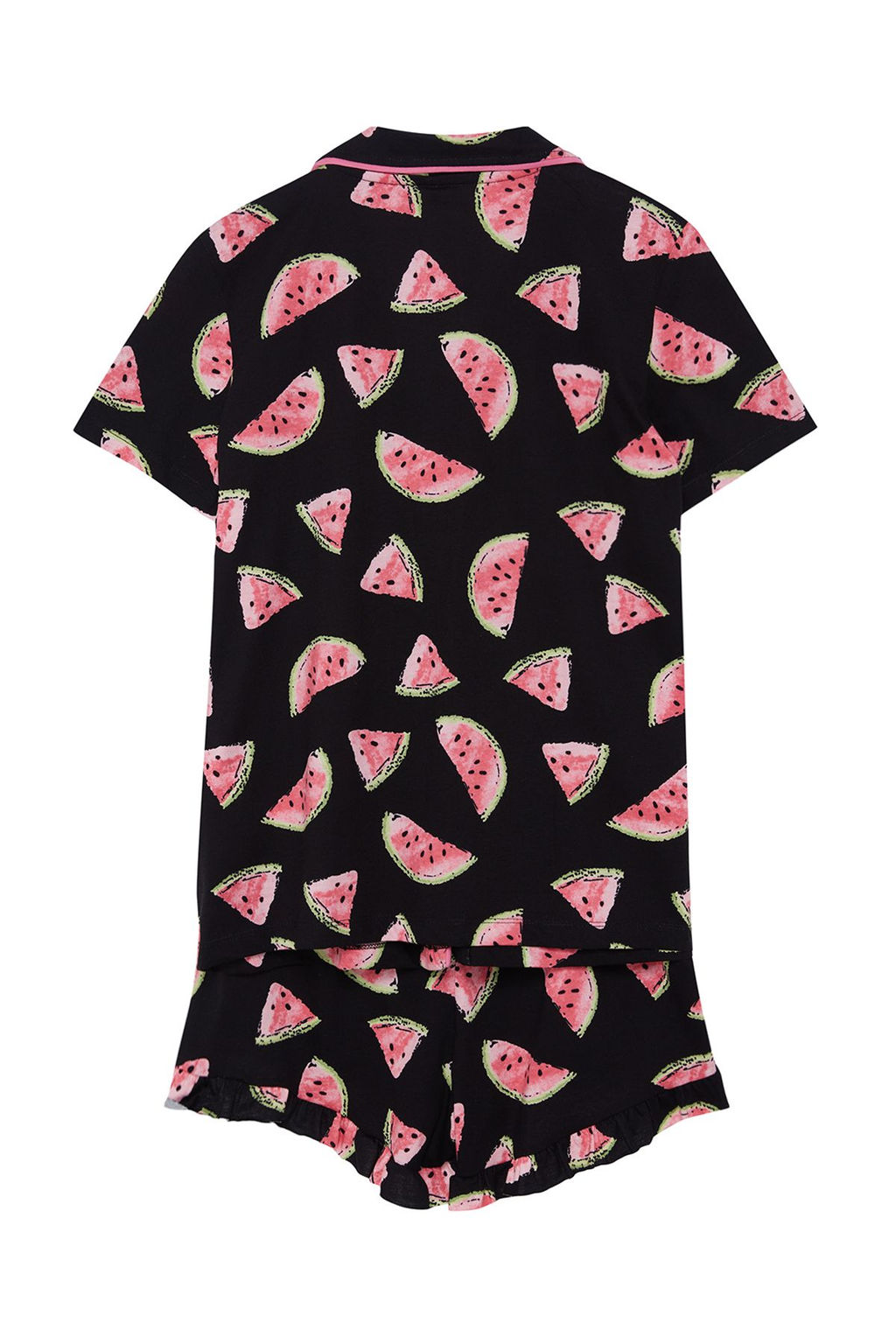 Trendyolmilla Pembe %100 Pamuklu Karpuz Desenli F?rf?rl? Sortlu Orme Pijama Tak?m? THMSS21PT0670 фото 25