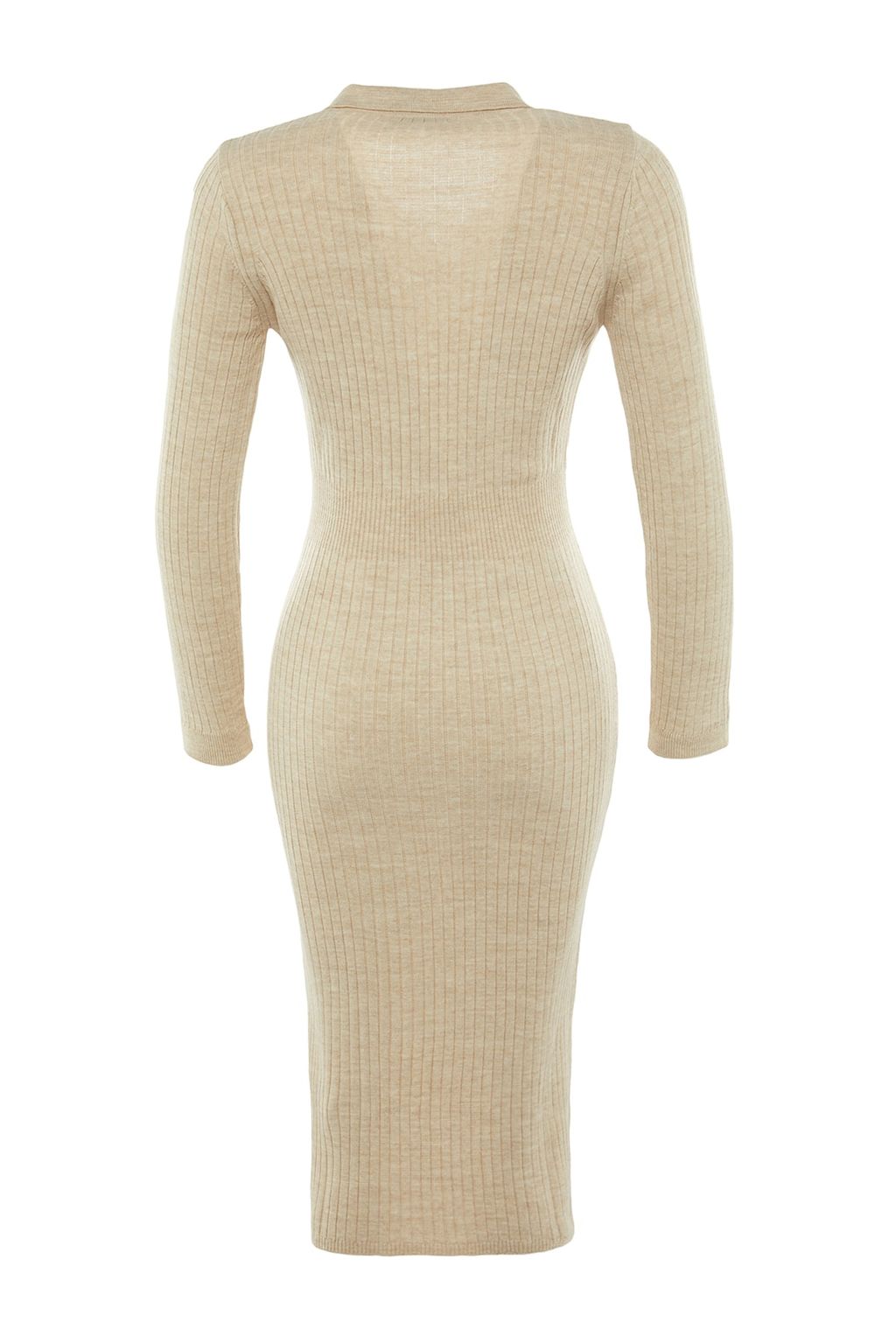 TRENDYOLMILLA Siyah Midi Triko Polo Yaka Elbise TWOAW22EL1376  фото 20