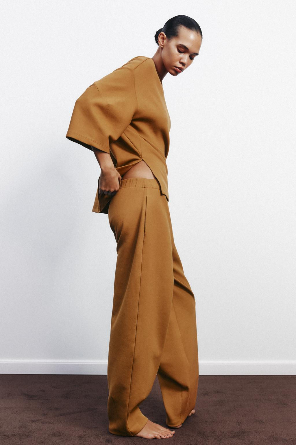 INTERLOCK COCOON TROUSERS - Zara фото 18