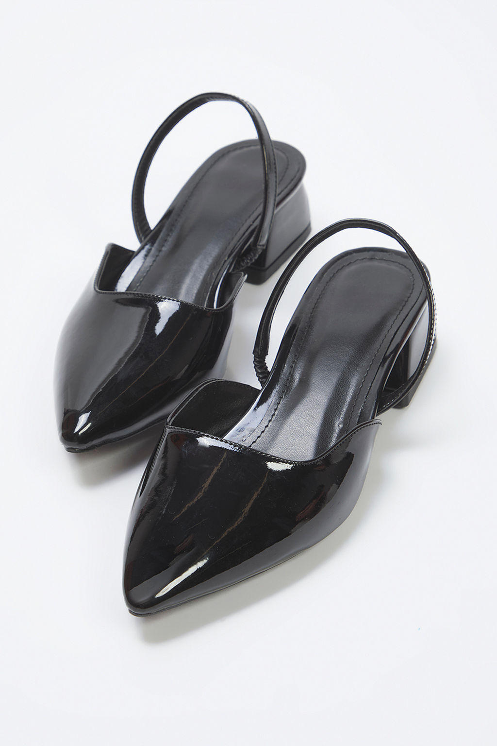 Trendyol Shoes Siyah Rugan Sivri Burun Kad?n Blok Topuklu Ayakkab? TAKSS25TO00090 - Trendyolmilla фото 2