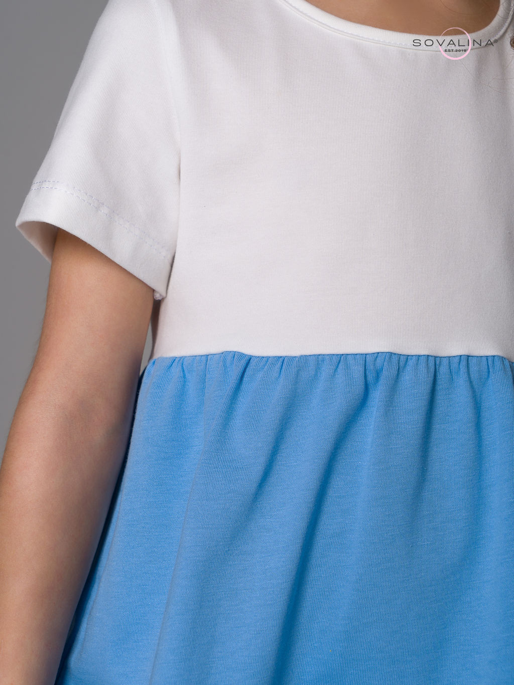 Платье Тия тофу-голубой-синий - Sovalina фото 4
