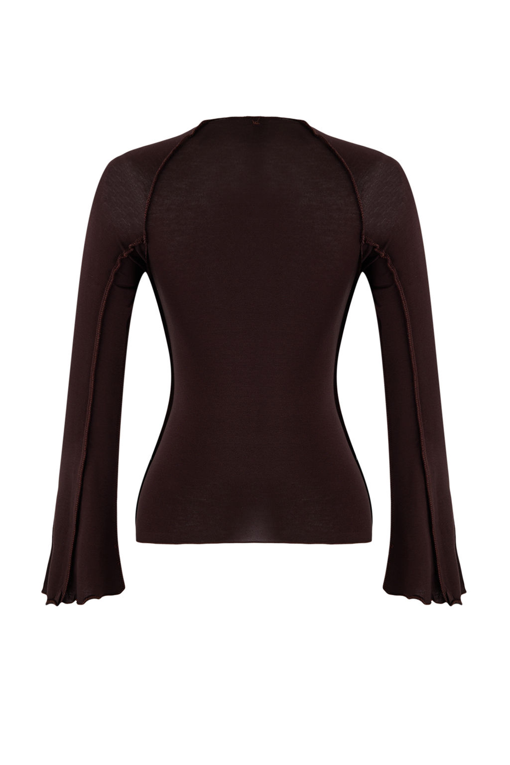 Kahverengi Fitted/Vucuda Oturan Dik Yaka Nervurlu Premium Yumusak Orme Bluz TWOSS26BZ00241 - Trendyolmilla фото 11