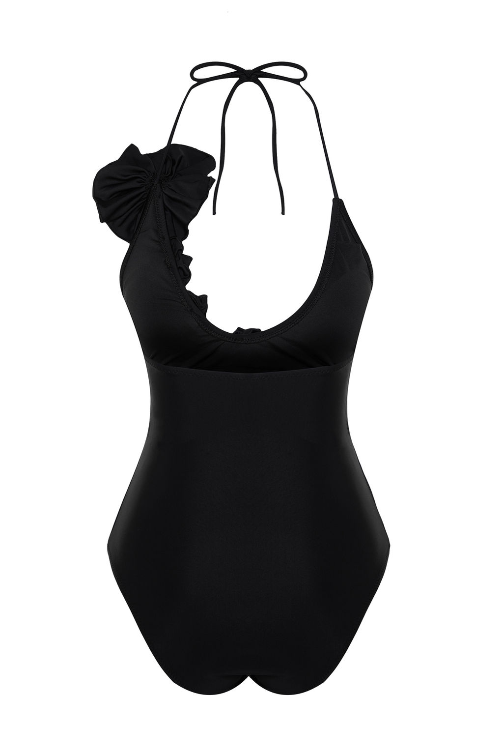 TRENDYOLMILLA Siyah Derin Dekolteli Cicek Aplikeli High Leg Regular Mayo TBESS24MA00024  фото 9