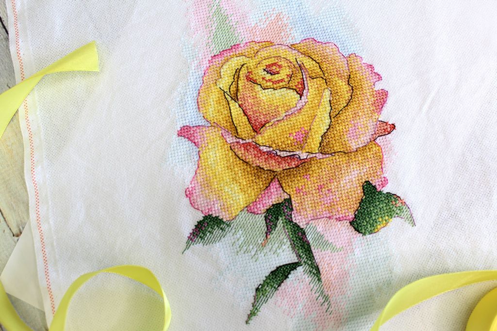 Набор для вышивания М.П.Студия А-049 Жёлтая Роза СК/Распродажа 14 х 27 см