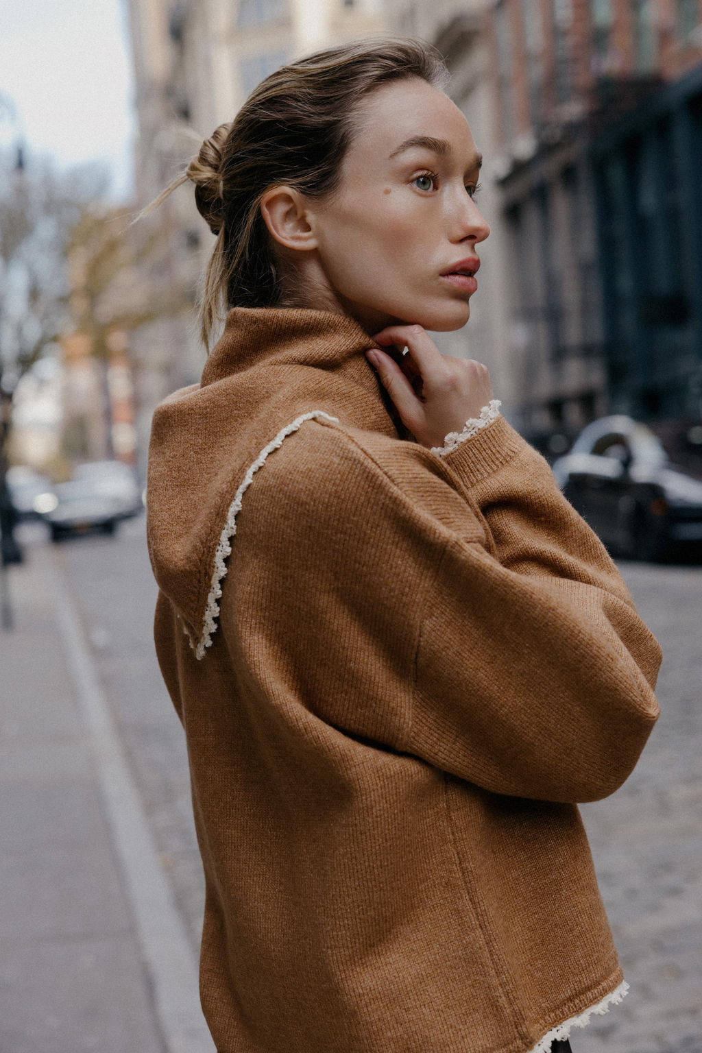 KNIT JUMPER WITH BANDANA AND LACE TRIM - Zara фото 5